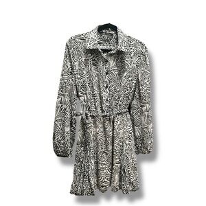 🖤🤍 ZARA Zebra Print Belted Shirt Dress – Size M | New (No Tags)